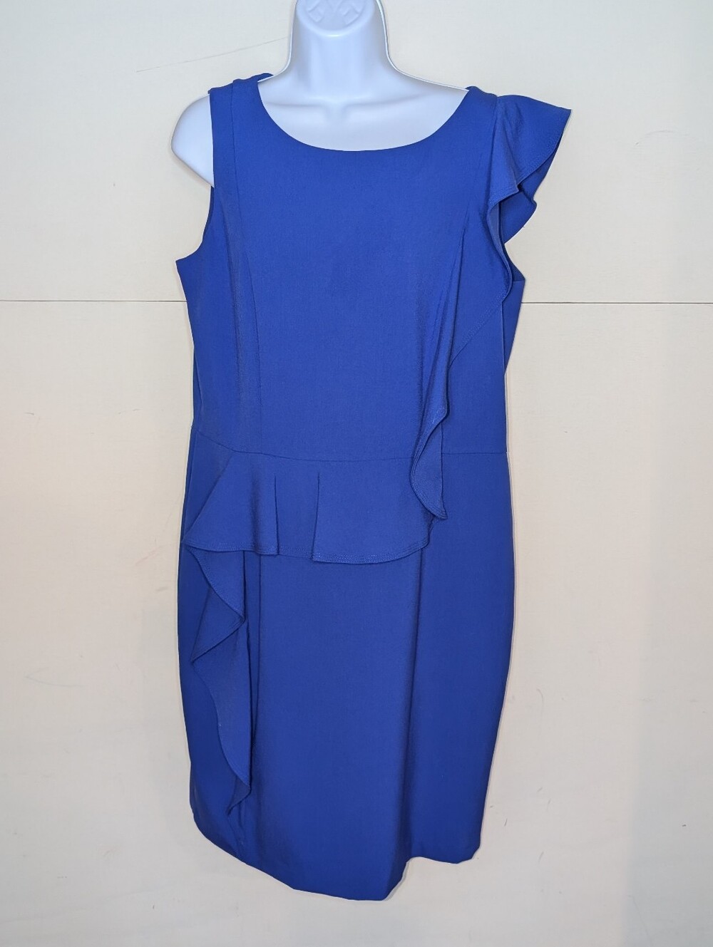 Calvin Klein Mid Length Dress Sleeveless Royal Blue Form Fitting